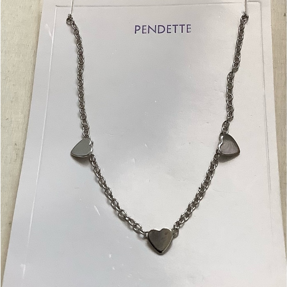 New vintage heart trio minimalist pendette pendant necklace